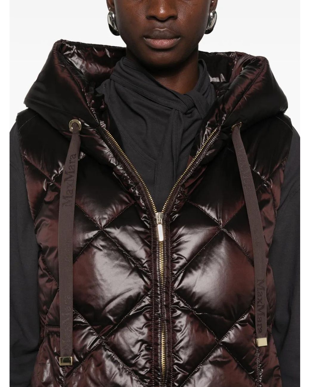 Max Mara Black Tropico Quilted Hooded Gilet