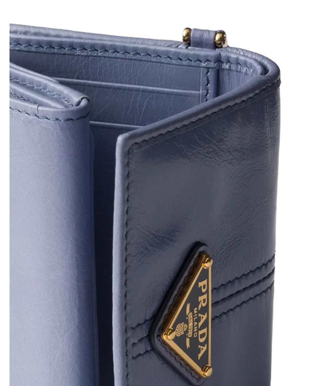 Prada Blue Small Leather Wallet
