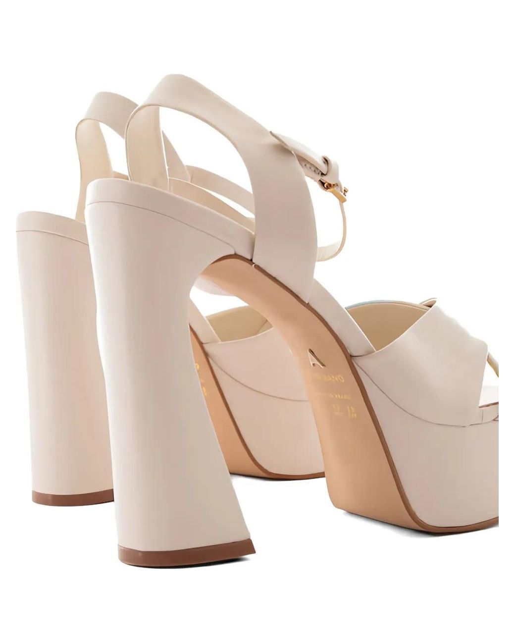 Carrano White Crossover-Strap Platform Sandals