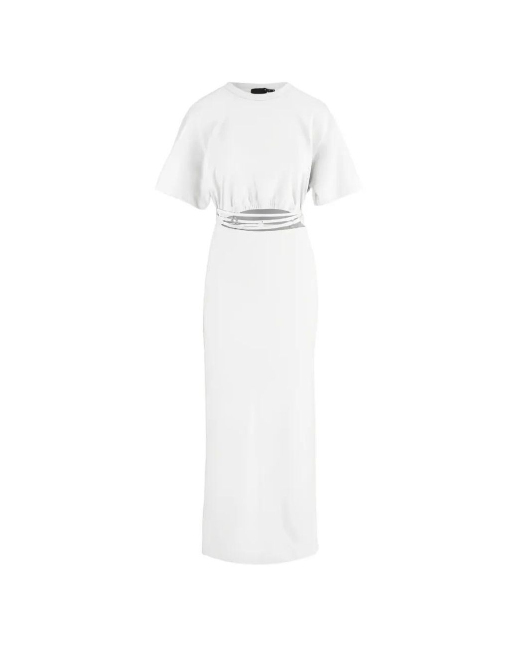 Pinko White Cut-Out Wrap-Around Dress