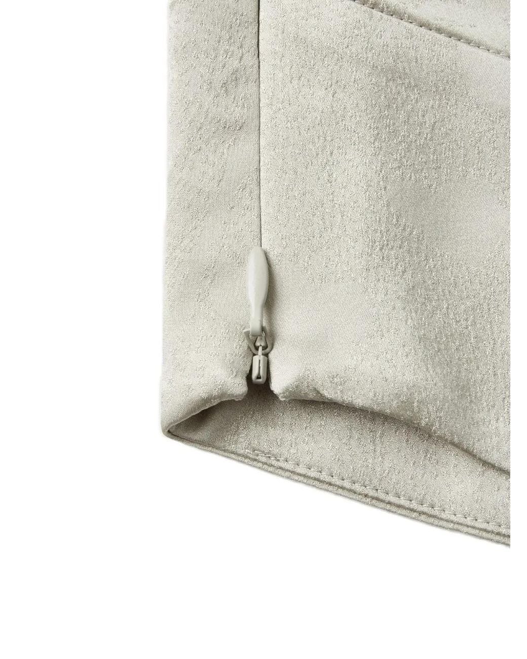 Shanghai Tang White Drape Frog-Button Asymmetric Top