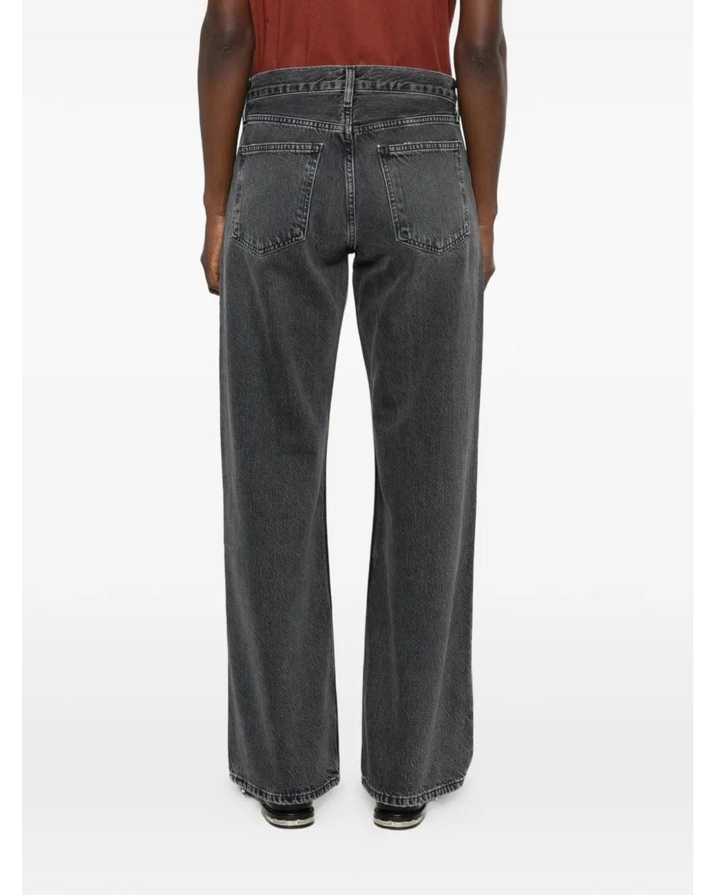 Citizens of Humanity Gray Button-Fastening Wide-Leg Jeans
