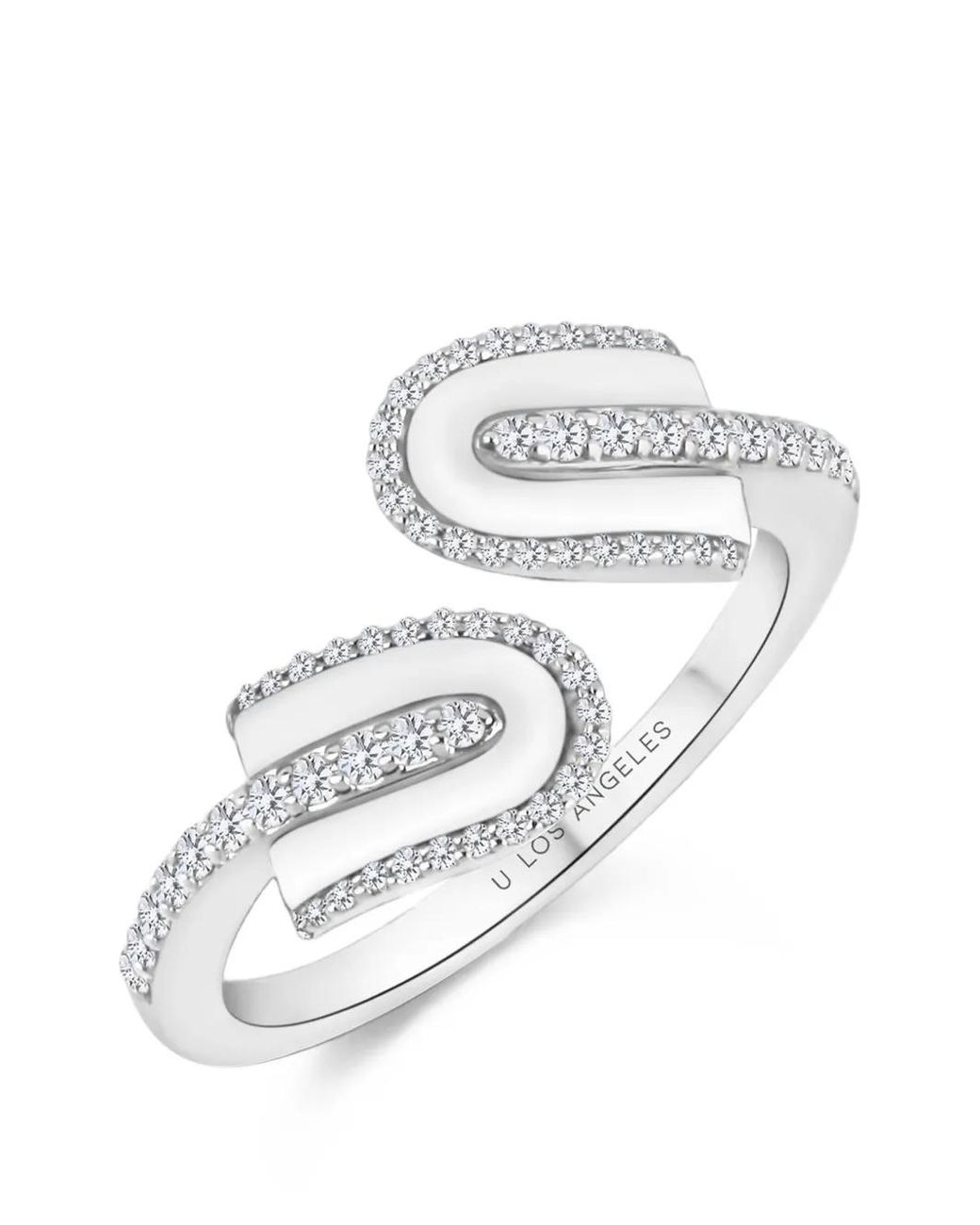 UNION LOS ANGELES White U Duo Quartz And Diamond Ring