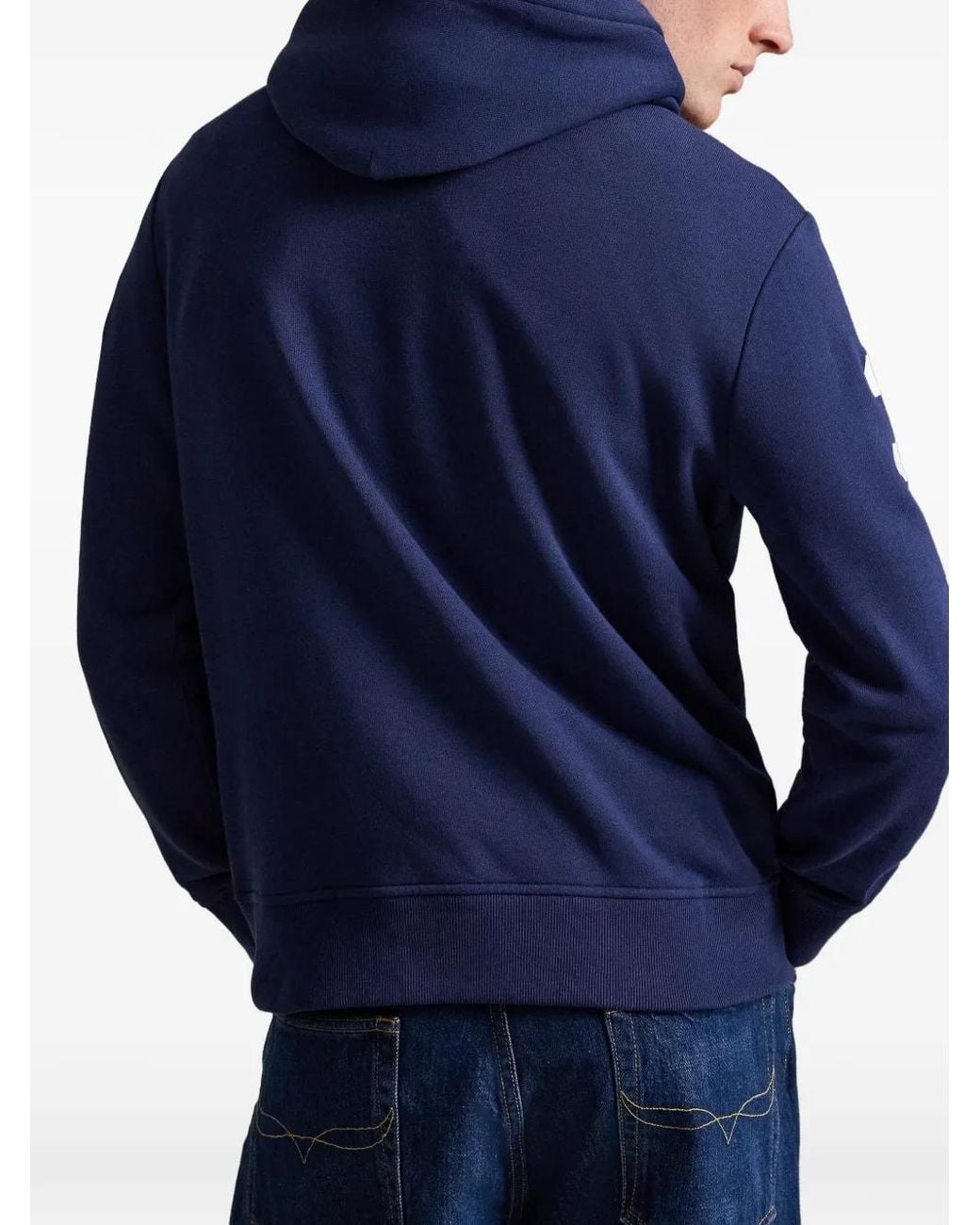 Polo Ralph Lauren Blue Logo-Embroidered Sash-Detail Hoodie for men