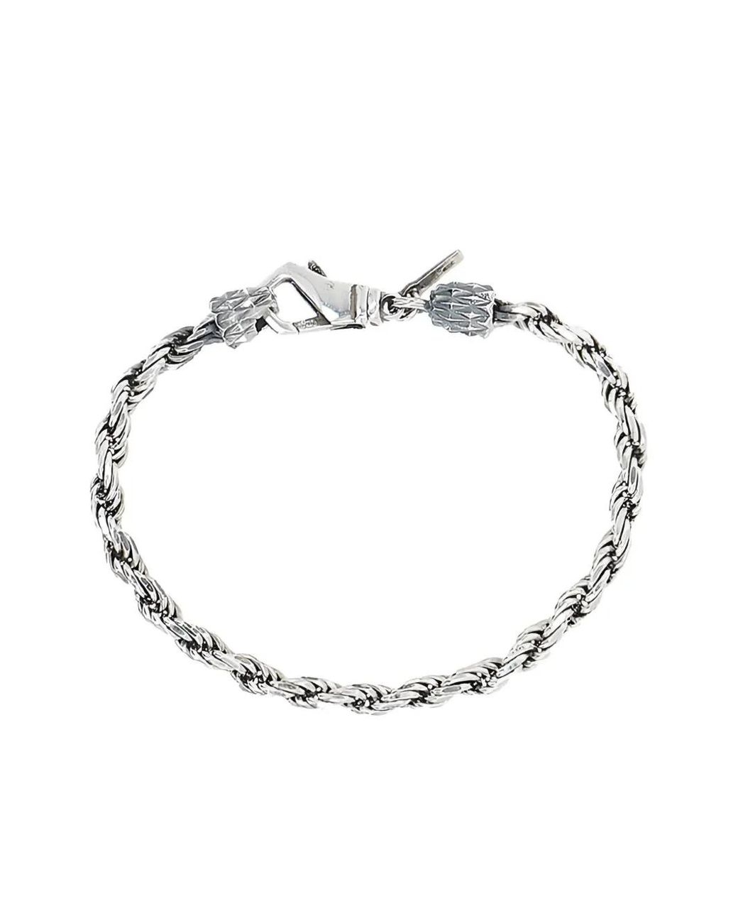 Emanuele Bicocchi Metallic Rope-Chain Bracelet for men