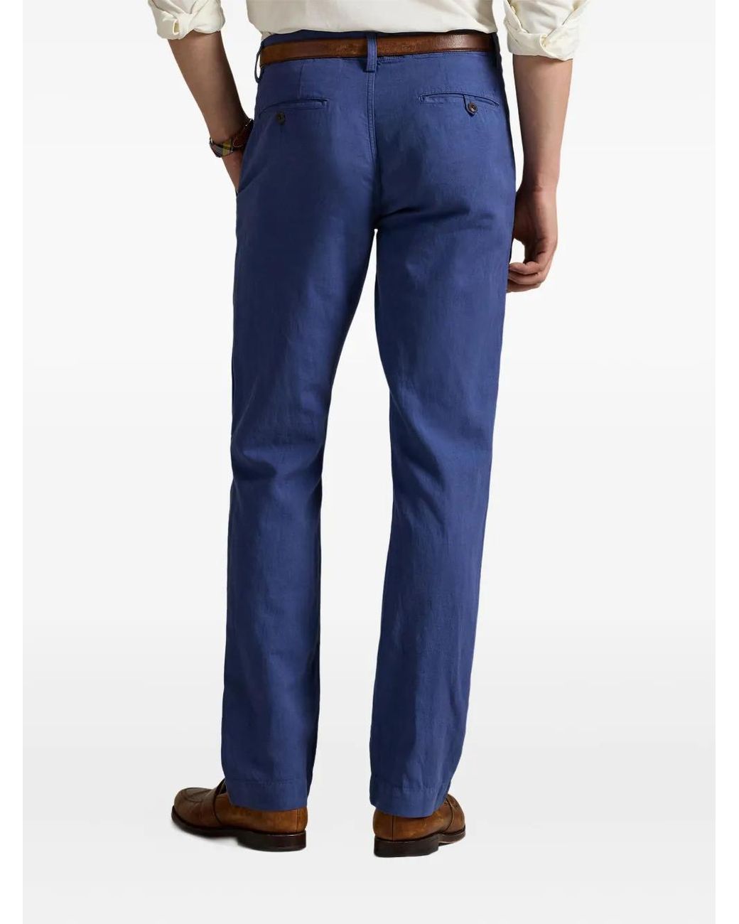 Polo Ralph Lauren Blue Flat-Front Trousers for men