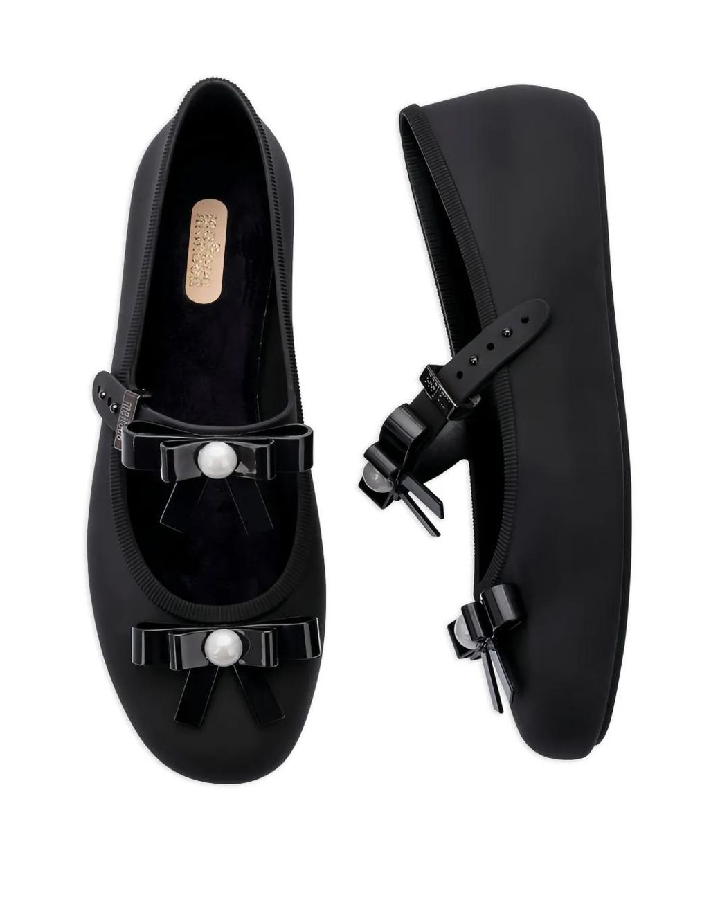Melissa Black Bow-Embellished Ballerinas