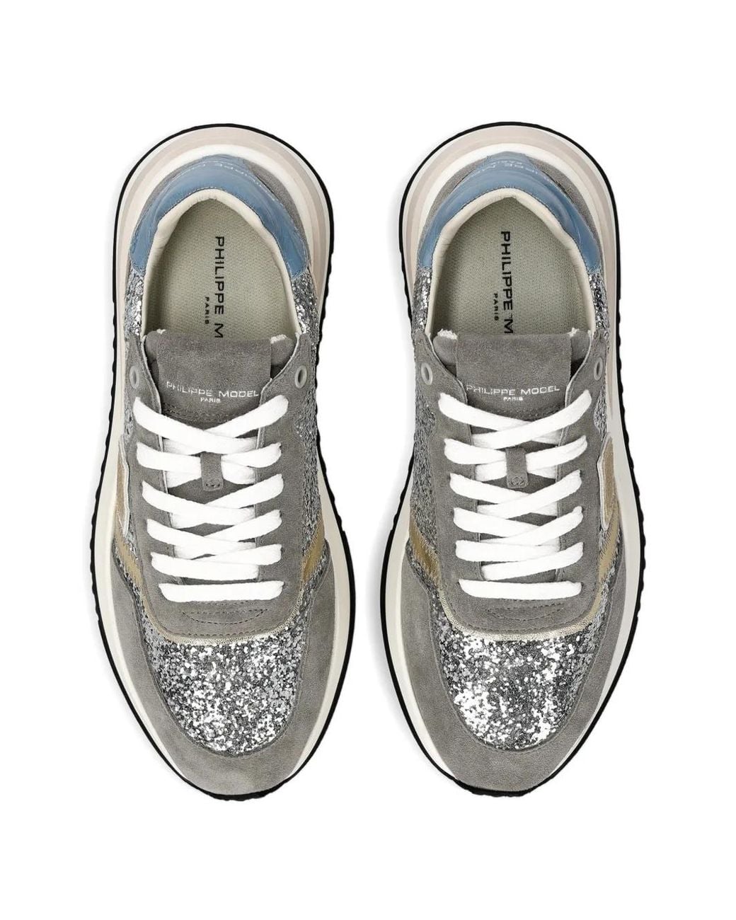 Philippe Model White Tropez 2.1 Glitter-Embellishment Sneakers