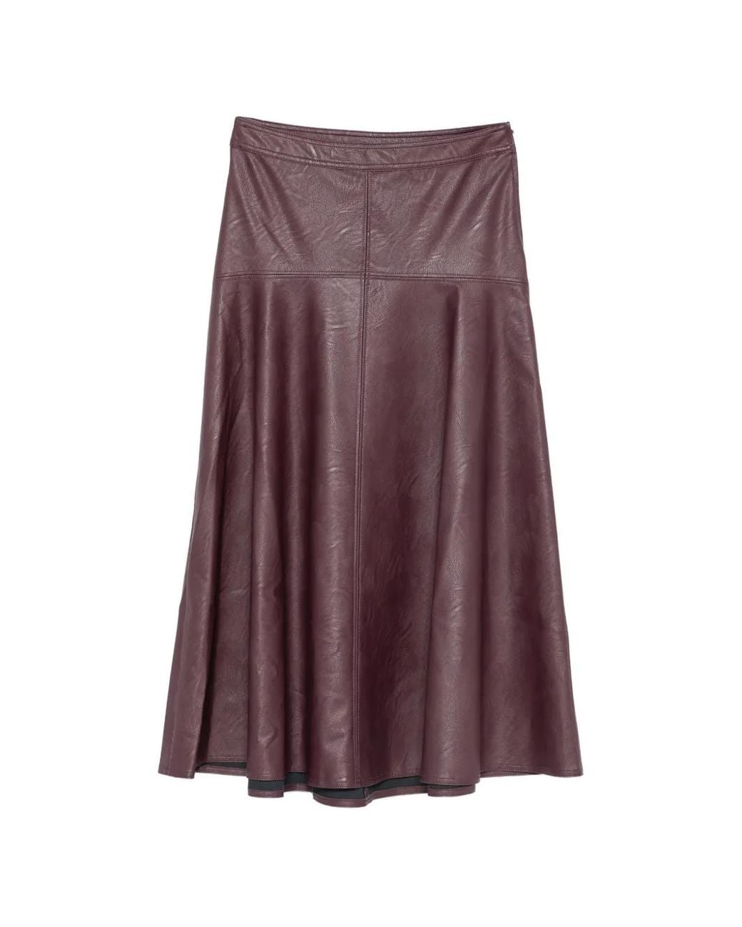 Forte_forte Purple Panelled A-Line Midi Skirt