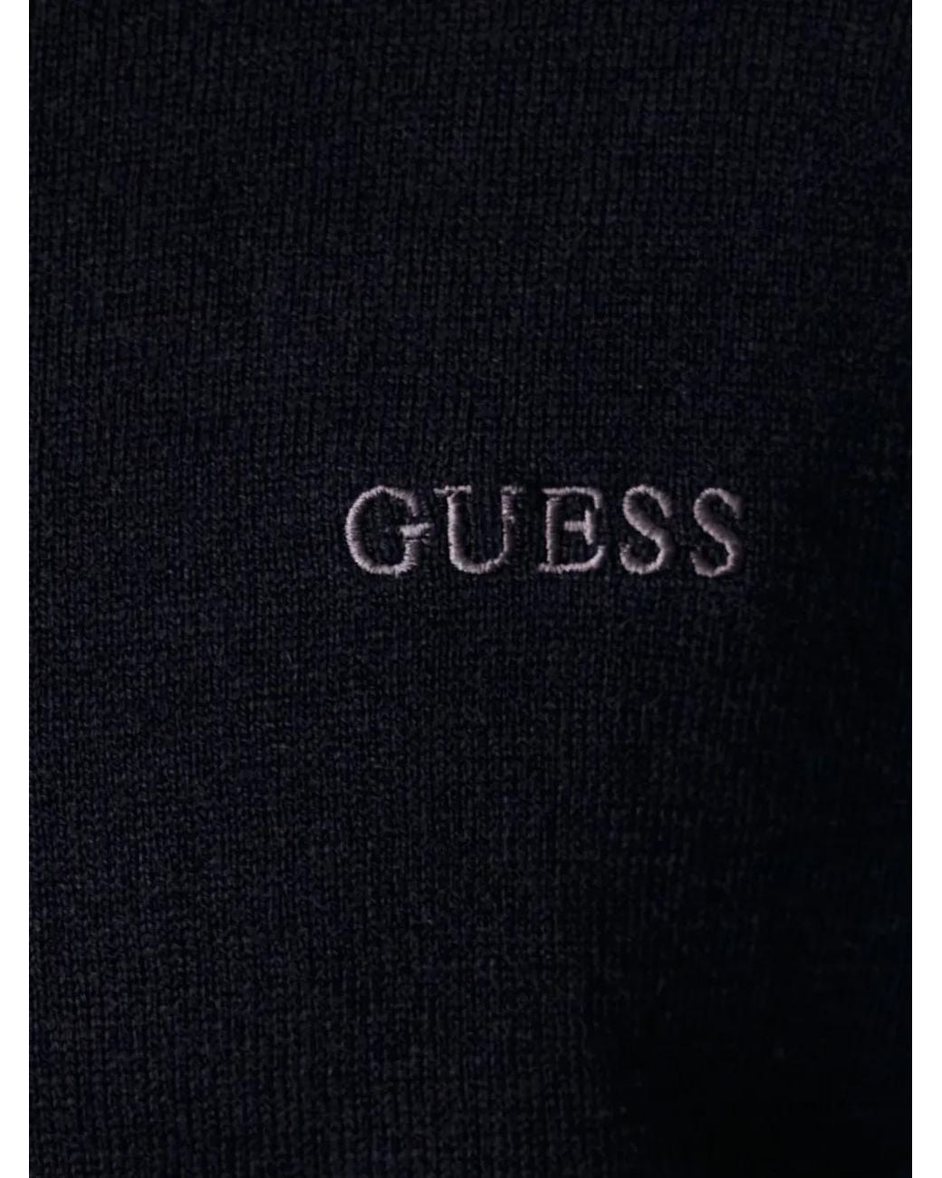 Guess Black Pull En Laine Mélangée À Col Montant for men