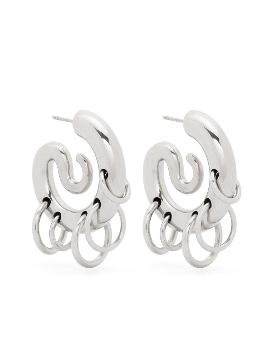 Panconesi White Pierced Serpent Hoop Earrings