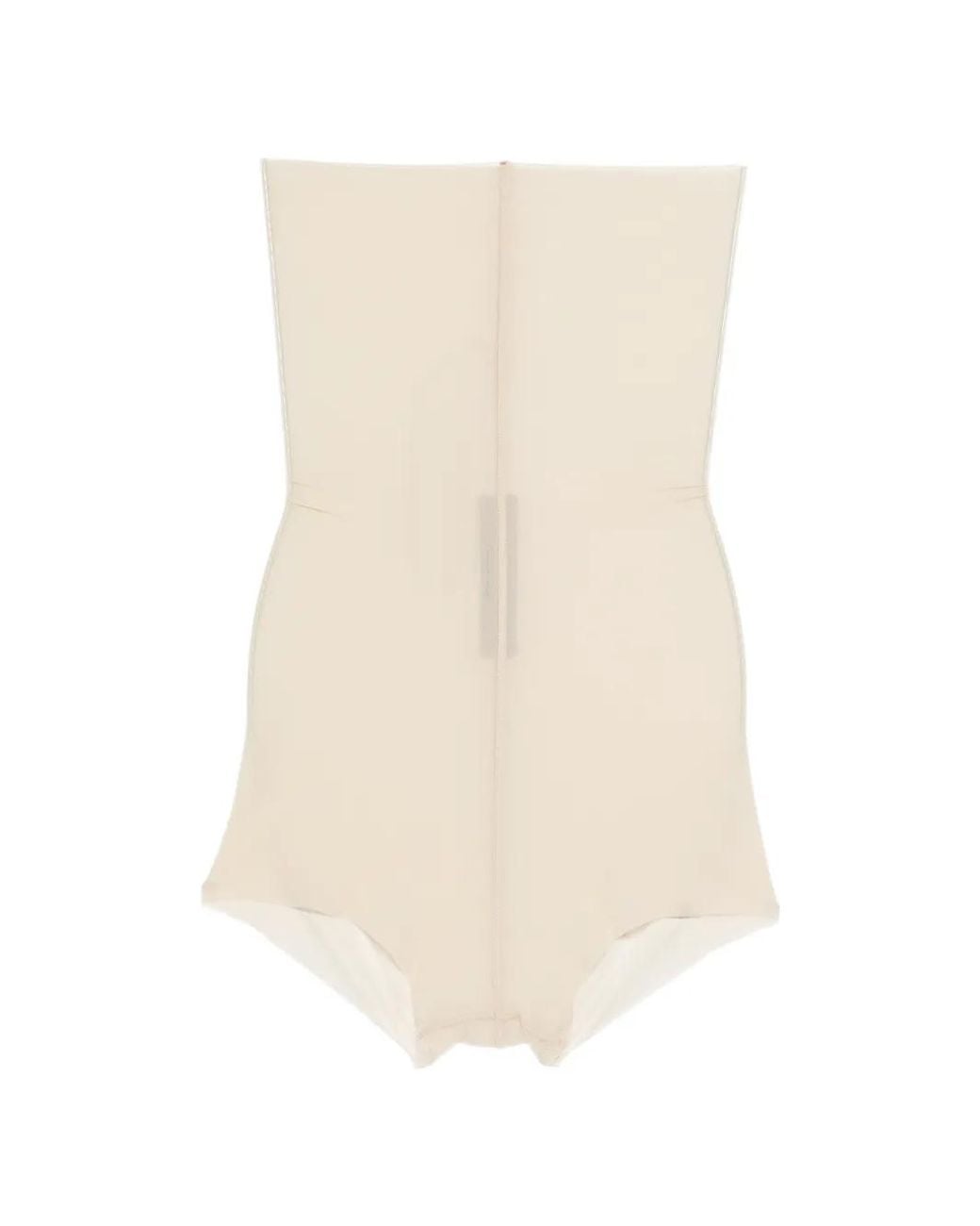 Rick Owens White Temple High-Waisted Stretch Shorts