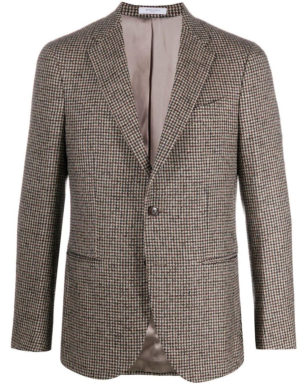 Boglioli Wool Milano Houndstooth Pattern Blazer in Brown for Men - Lyst