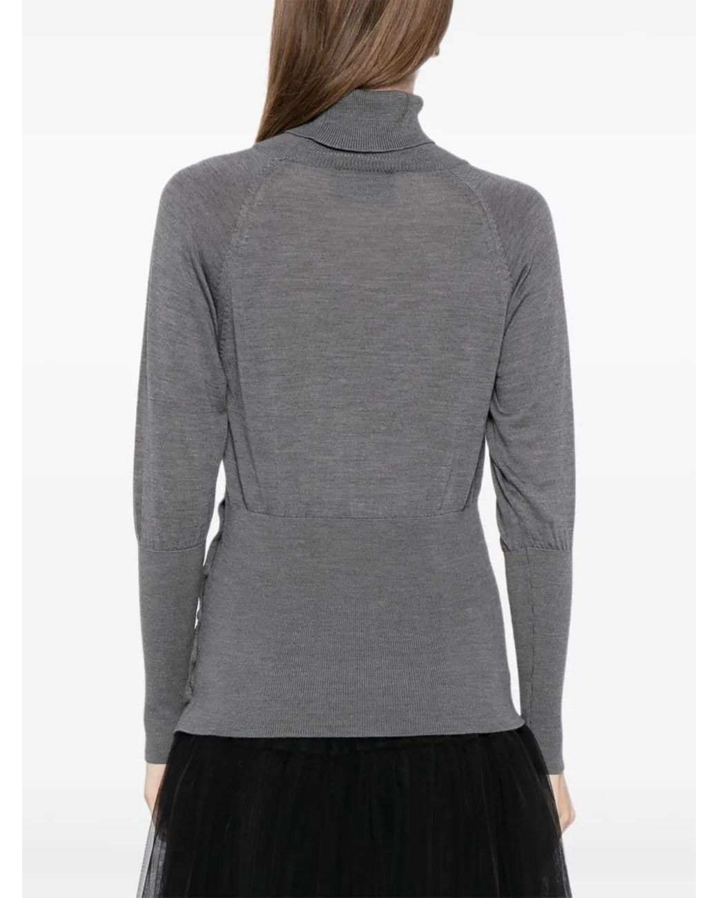 Simone Rocha Gray Fitted High-Neck Top