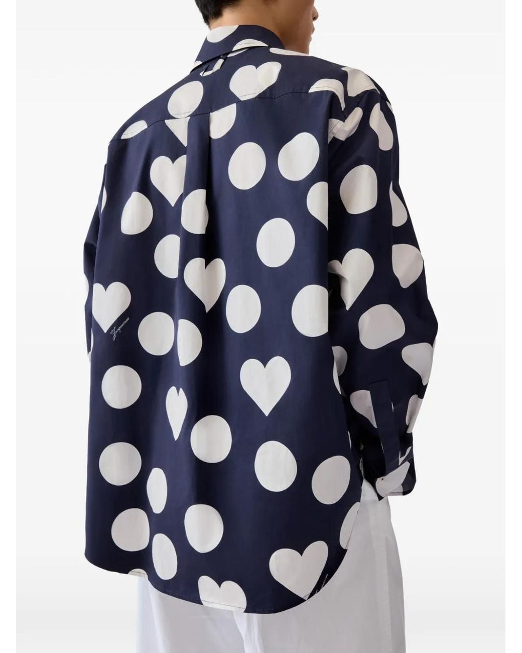 Jacquemus Blue Silk And Nylon Point Collar Shirt for men