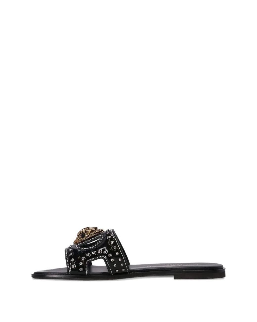 Kurt Geiger Black Eagle-Charm Cut-Out Sandals