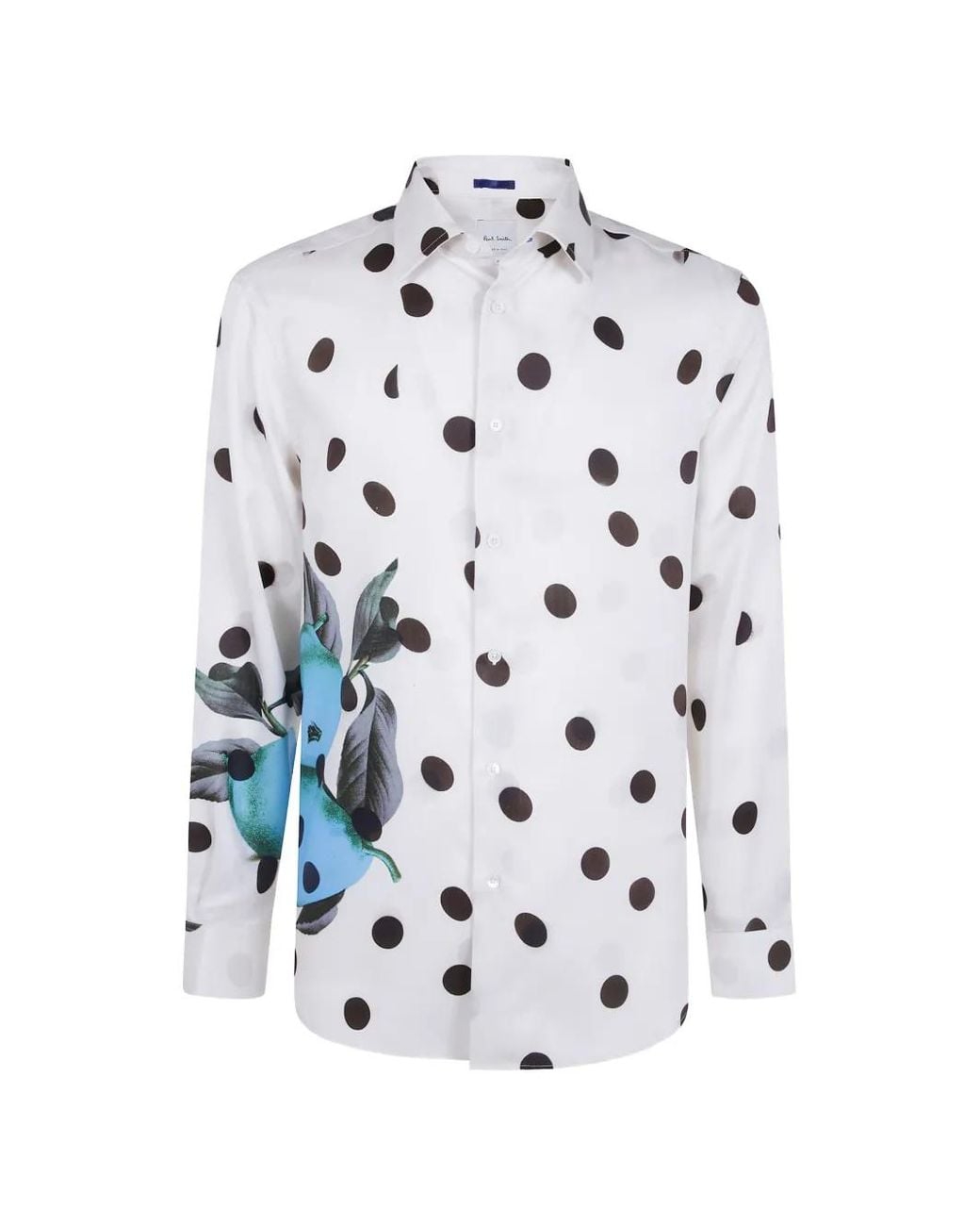 Paul Smith White Regular-Fit 'Pears And Polka Dot' Lyocell Shirt for men