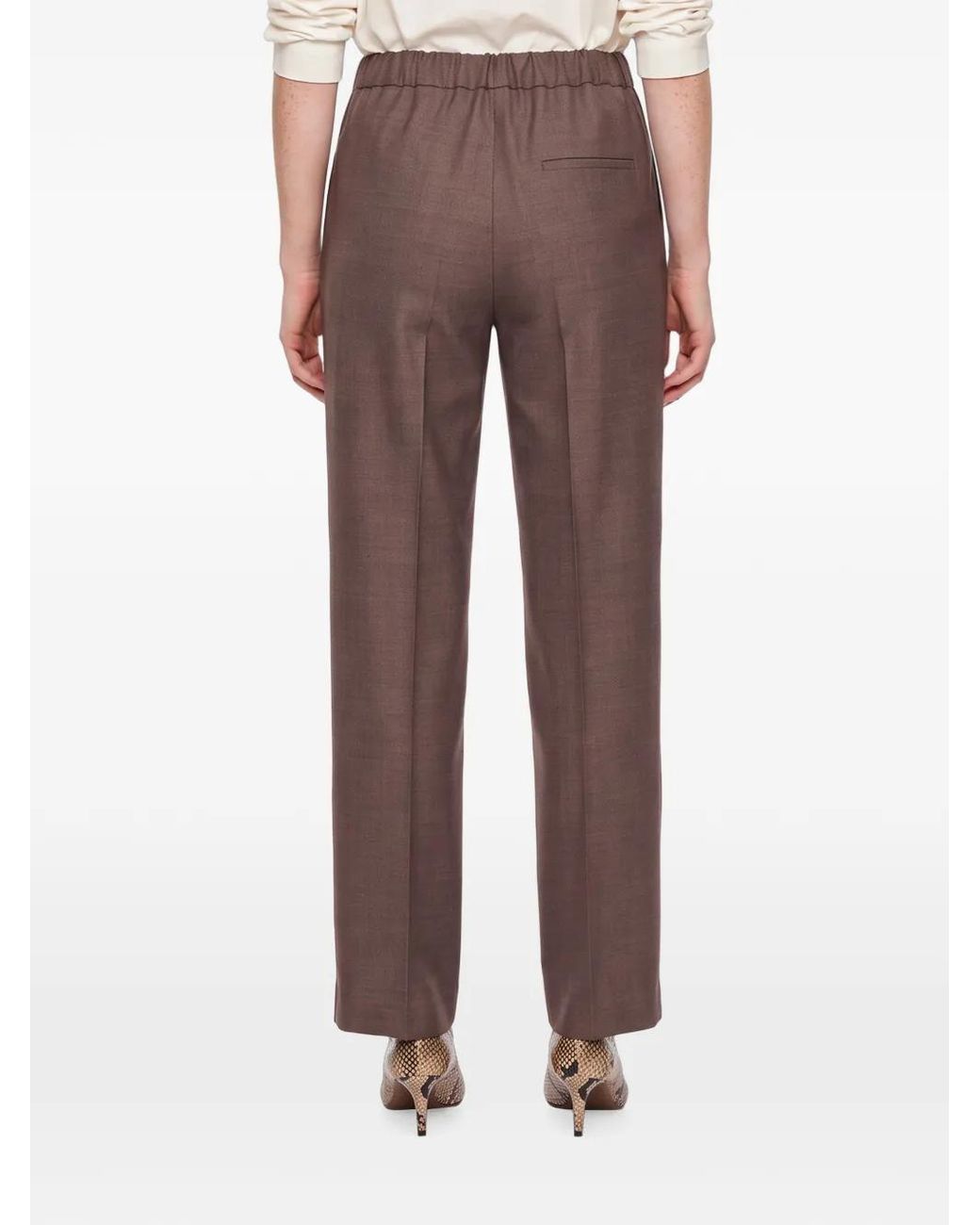 Antonelli Brown Silvio Pleated Straight-Leg Trousers