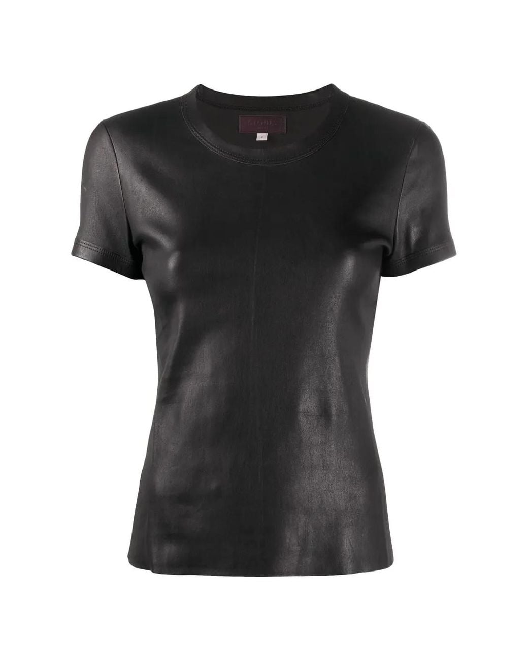 Stouls Black T-Shirt En Cuir
