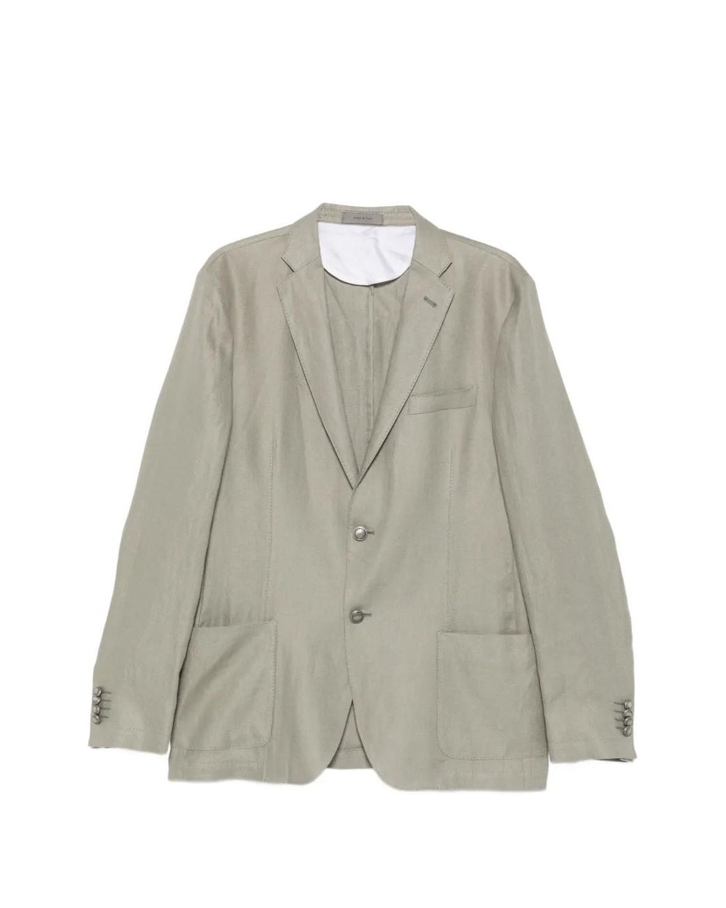 Corneliani Gray Single-Breasted Patch-Pocket Jacket for men