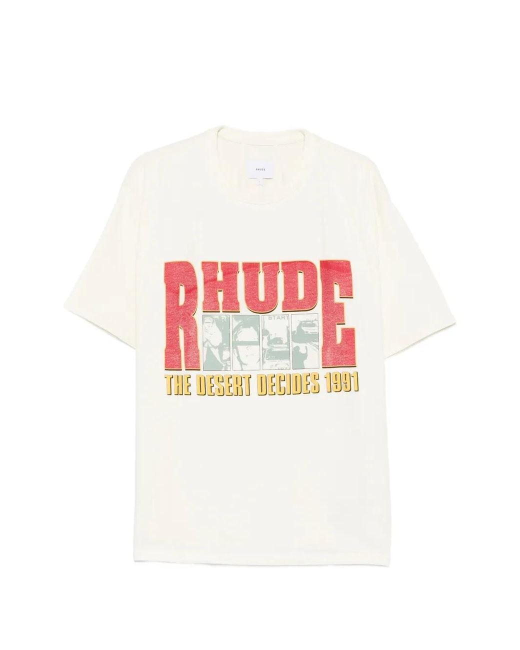 Rhude White The Desert Decides Graphic Tee for men