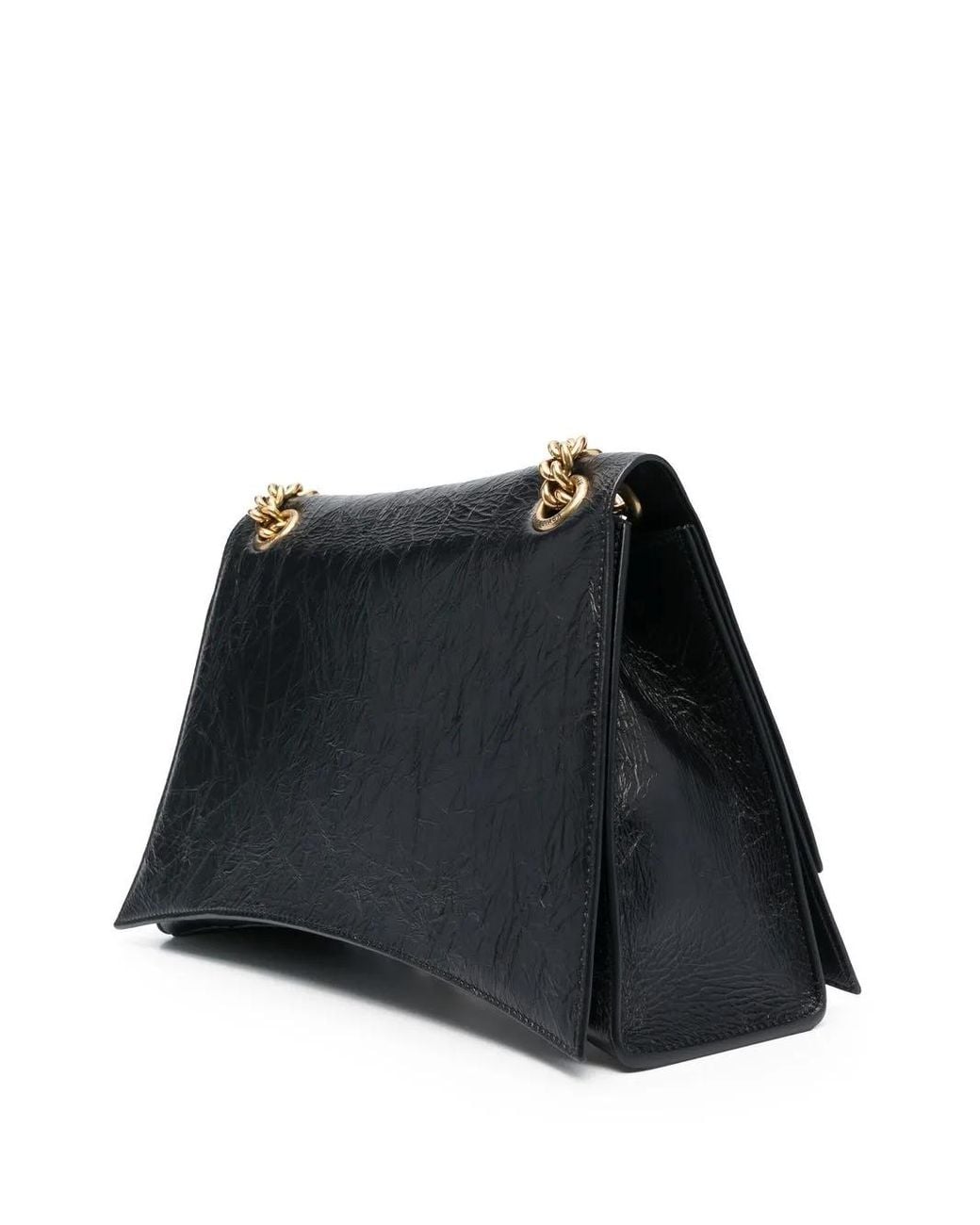 Balenciaga Black Medium Crush Chain-Strap Shoulder Bag