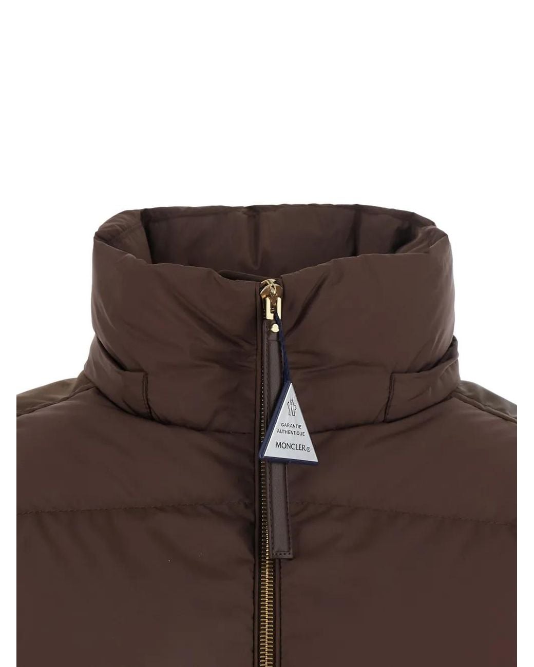Moncler Brown Legerete Square-Quilted Hooded Short Down Jacket