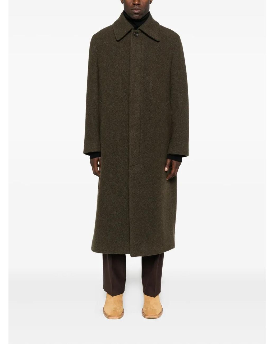 sunflower Black Winter Wool Single-Breasted Coat for men