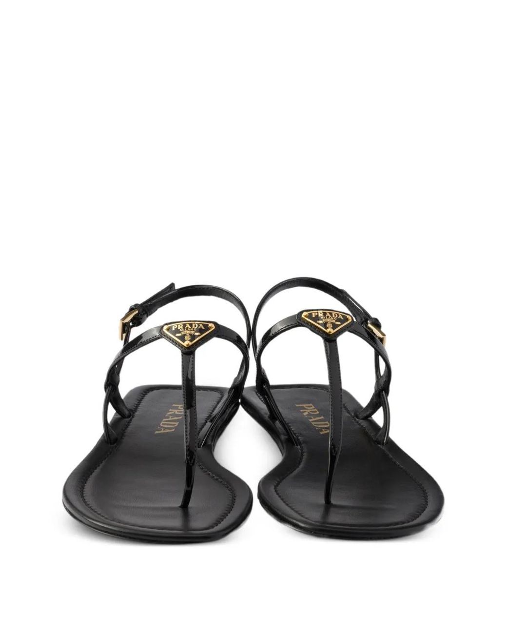 Sandalias De Charol Prada de color Black