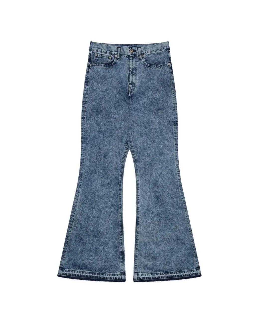 Junya Watanabe Blue Acid-Wash Bootcut Jeans for men