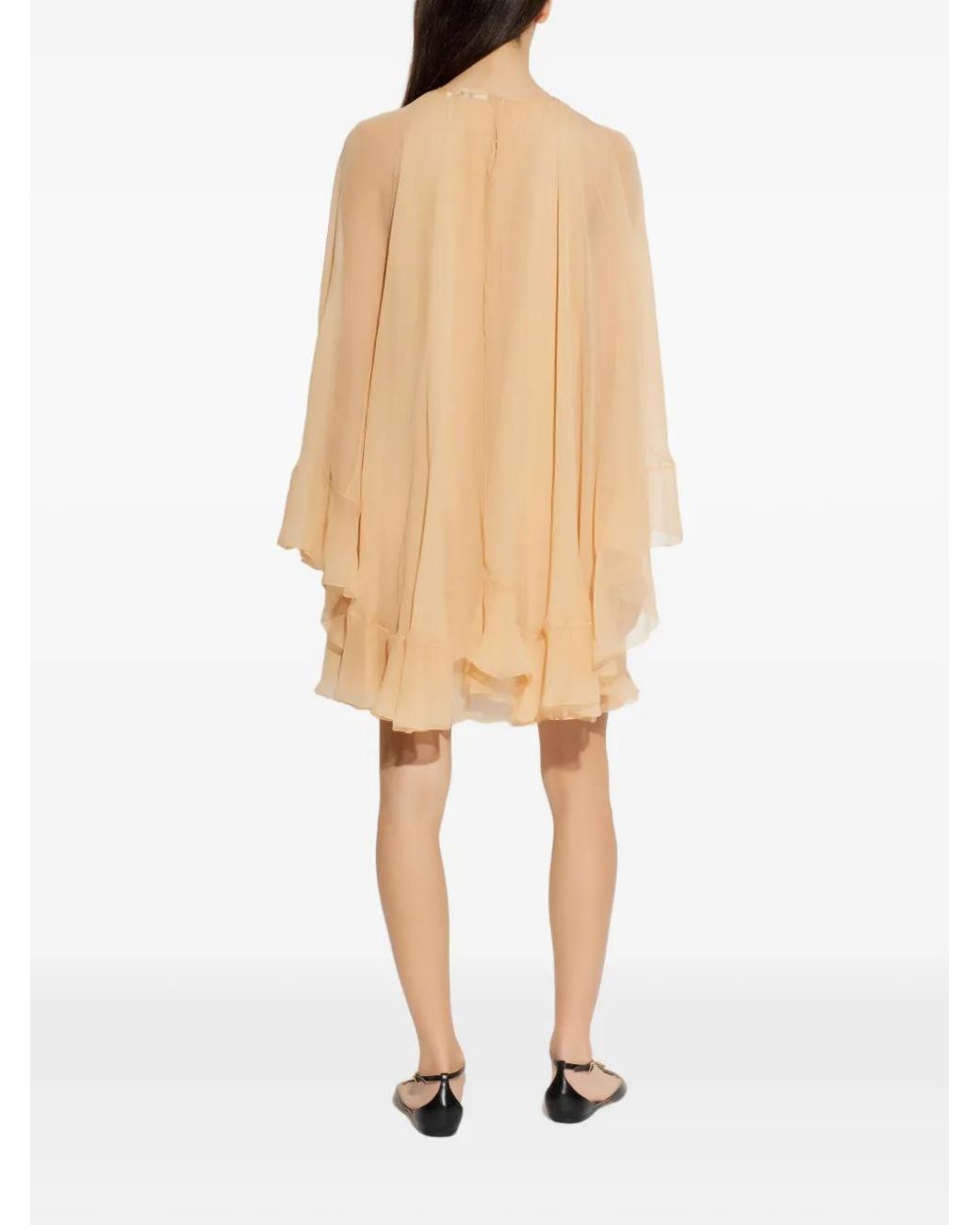 Chloé White Ruffled Silk Mini Dress