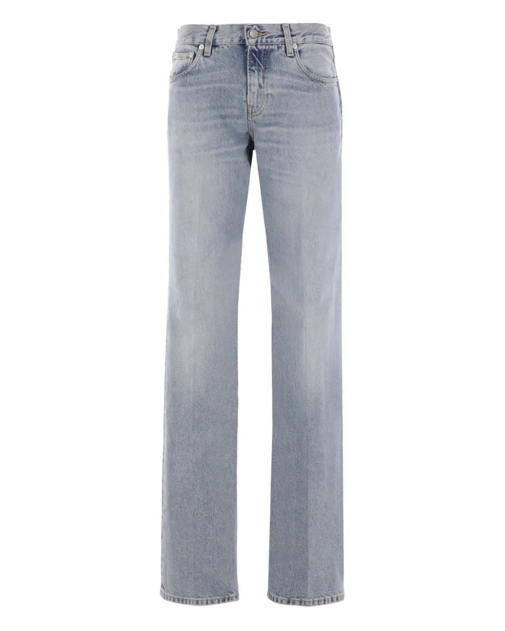 Haikure Blue Cotton Five-Pocket Jeans