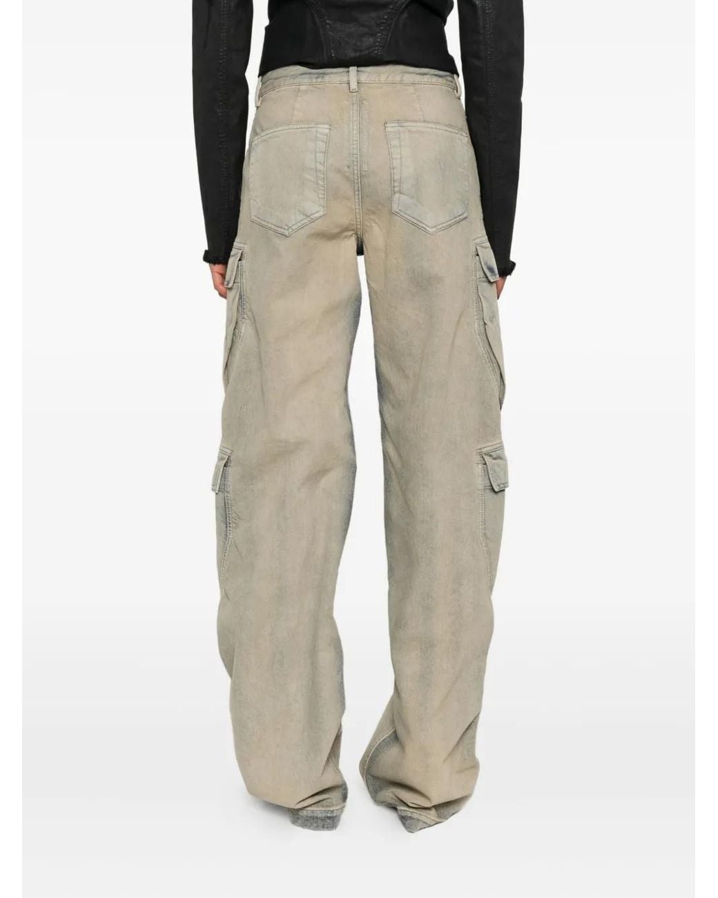 Rick Owens Gray Cargo Pocket Jeans