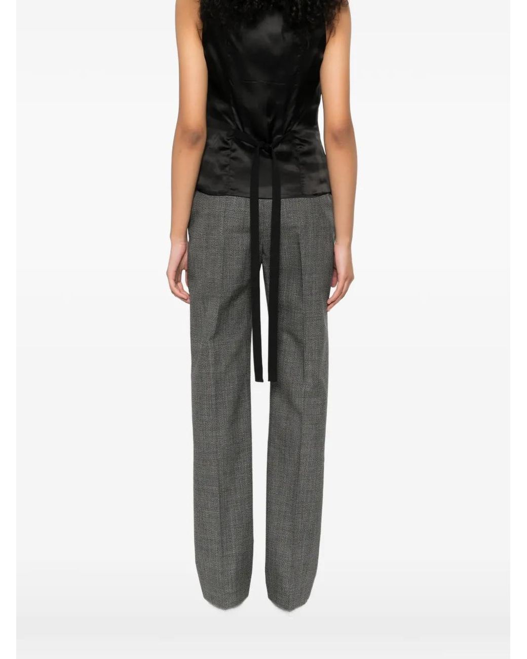 McQueen Black Tie Waist Vest