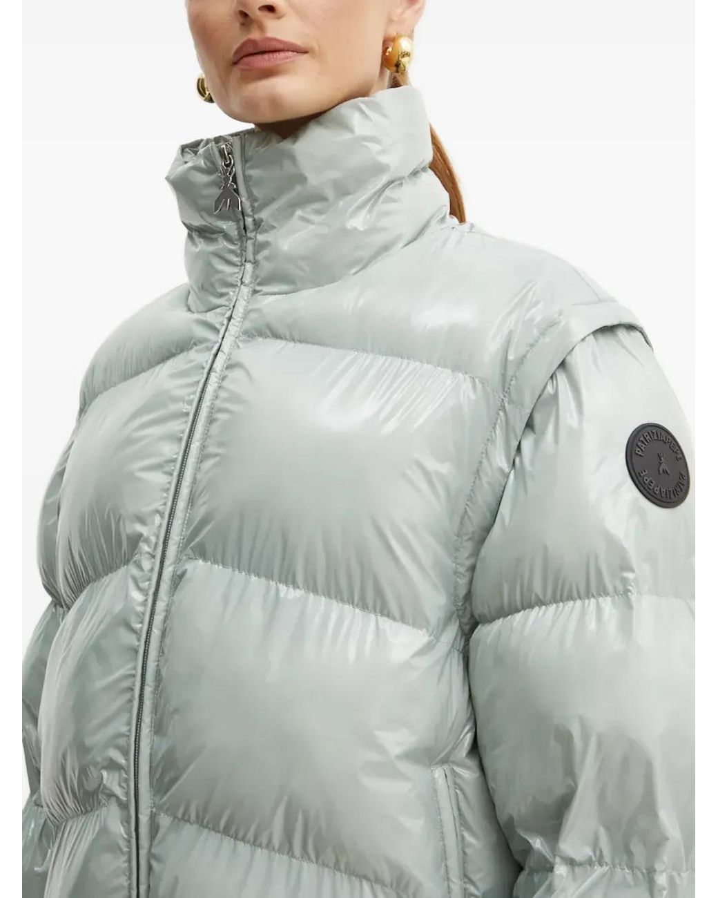 Patrizia Pepe Gray Zip-Up Puffer Jacket