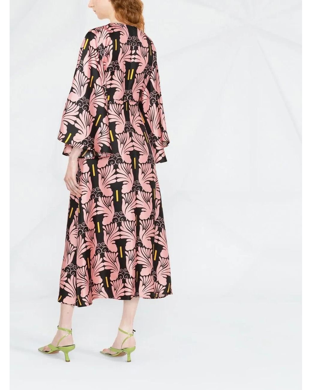 LaDoubleJ Red Sorella Printed Silk Dress