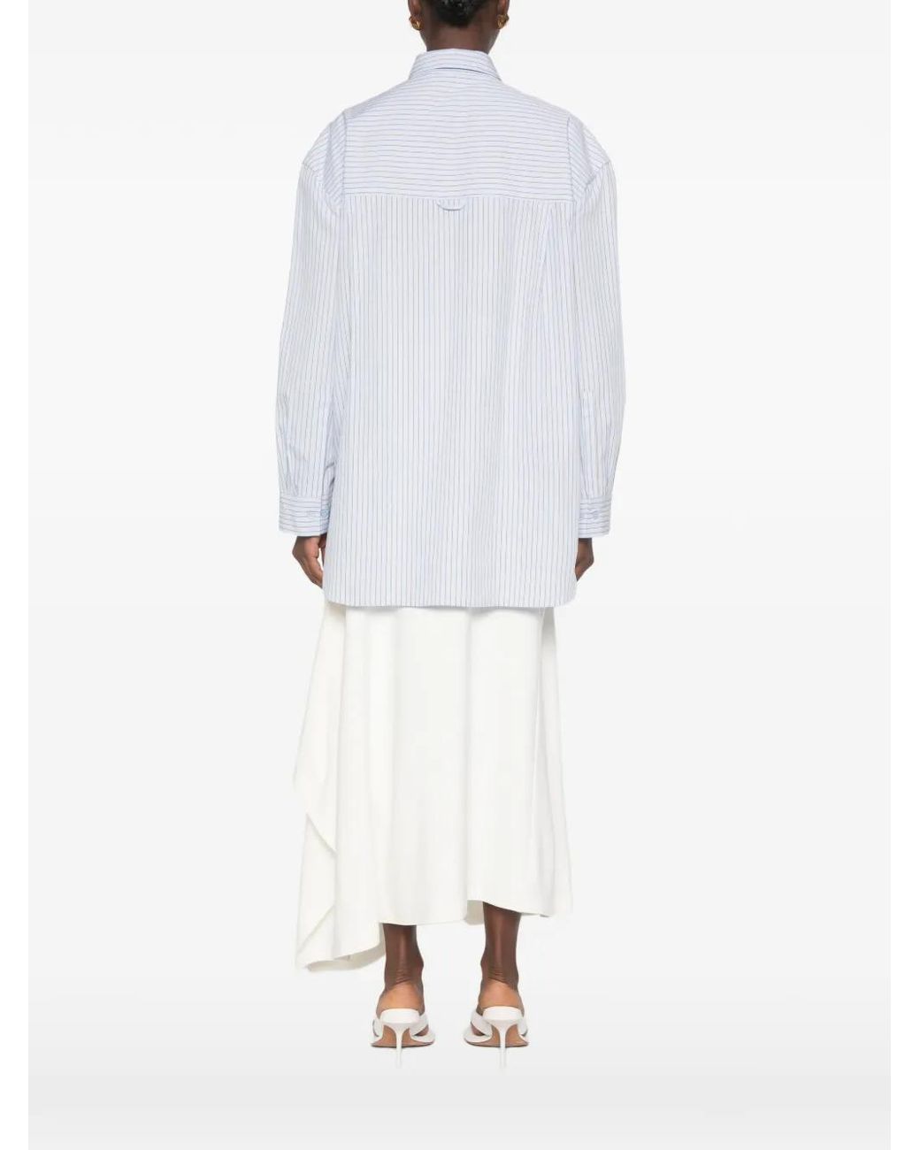 Frankie Shop White Oana Cotton Padded Shirt