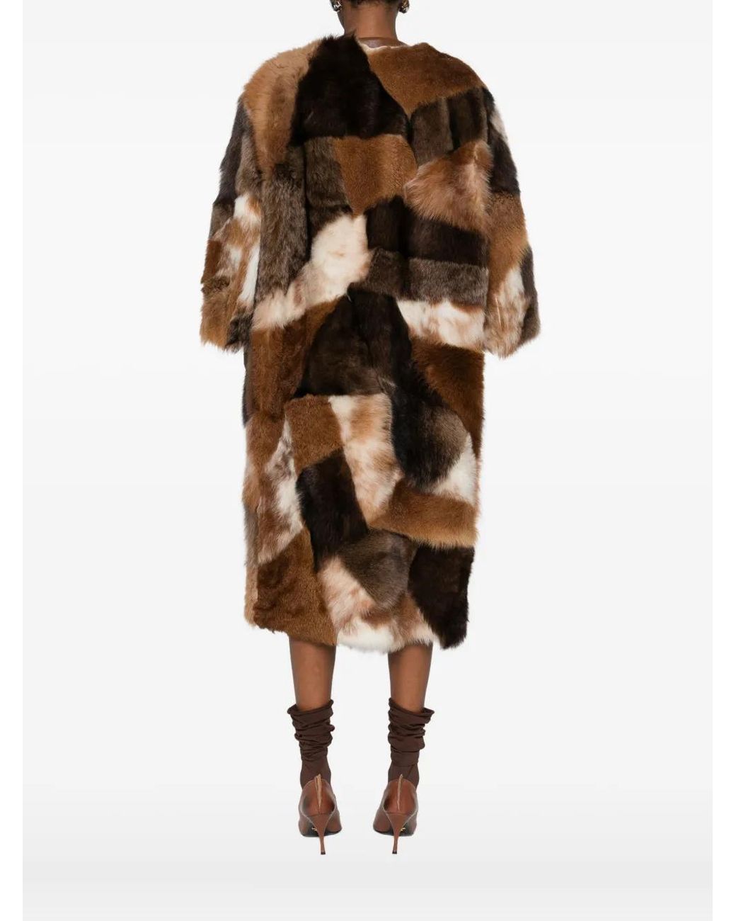Prada Brown Faux Fur Coat