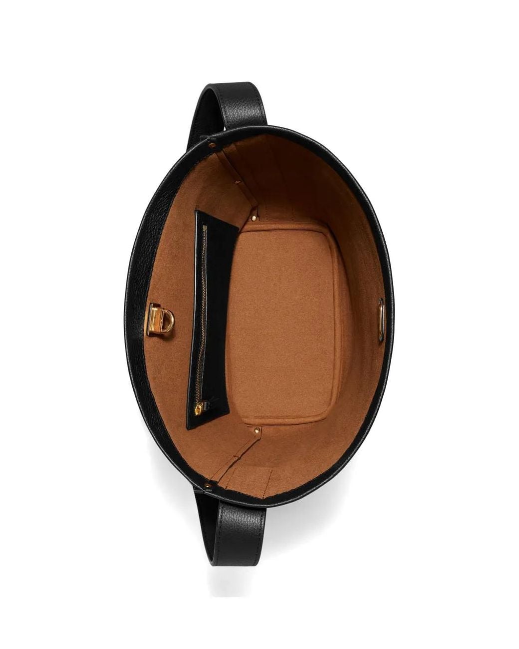 Tory Burch Black Slim Lock Bucket Bag