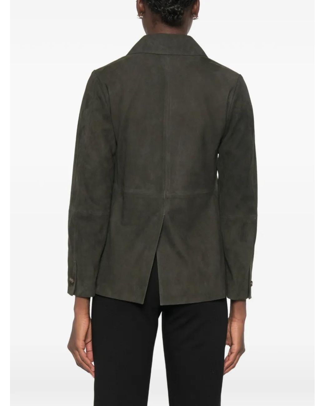 Vince Green Button-Up Suede Jacket