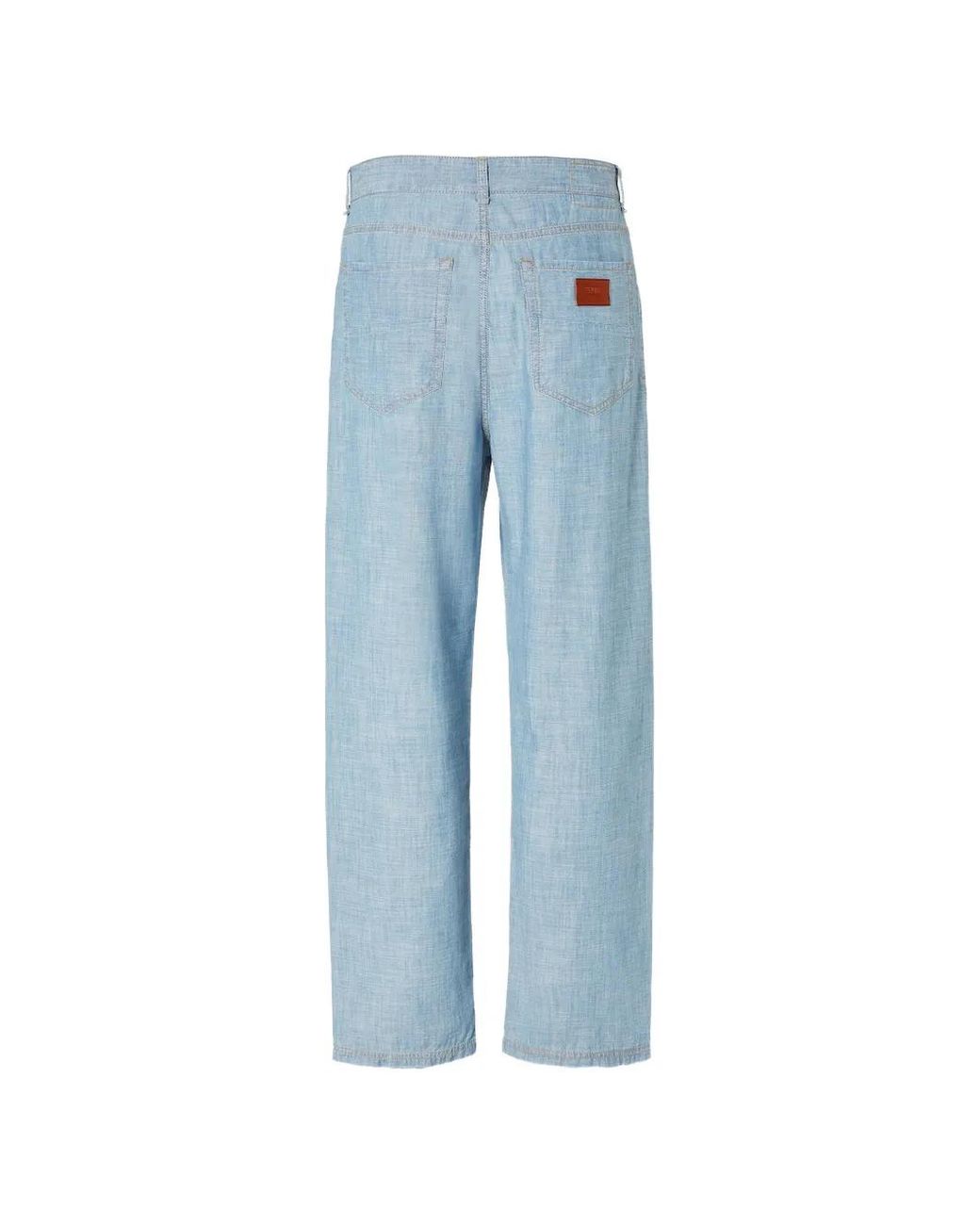 Fendi Blue Five-Pocket Chambray Jeans for men