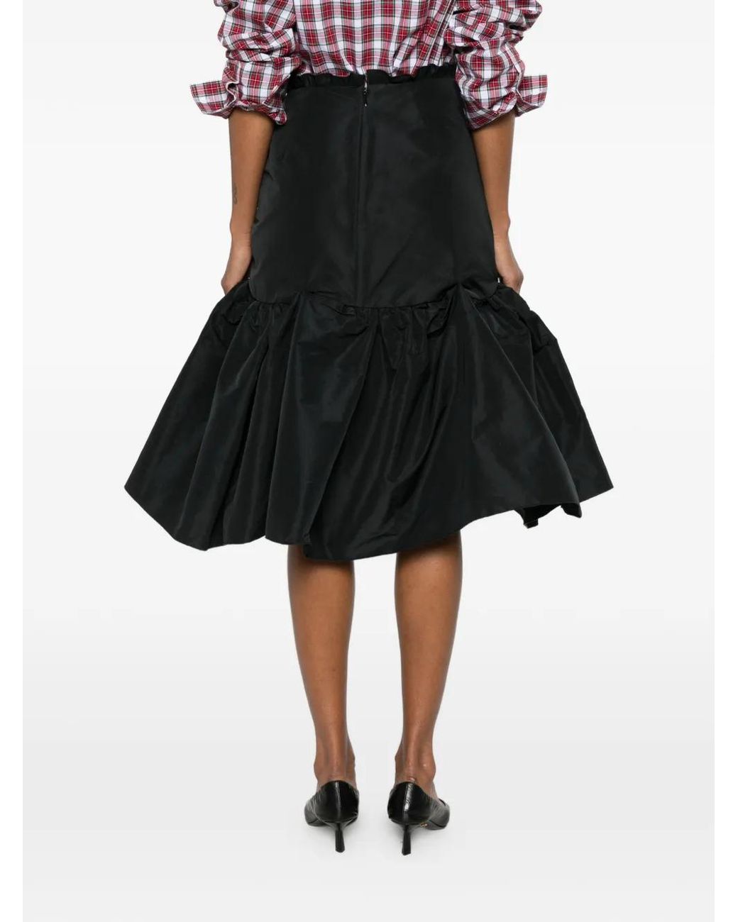 N°21 Black Ruffled Gathered Skirt