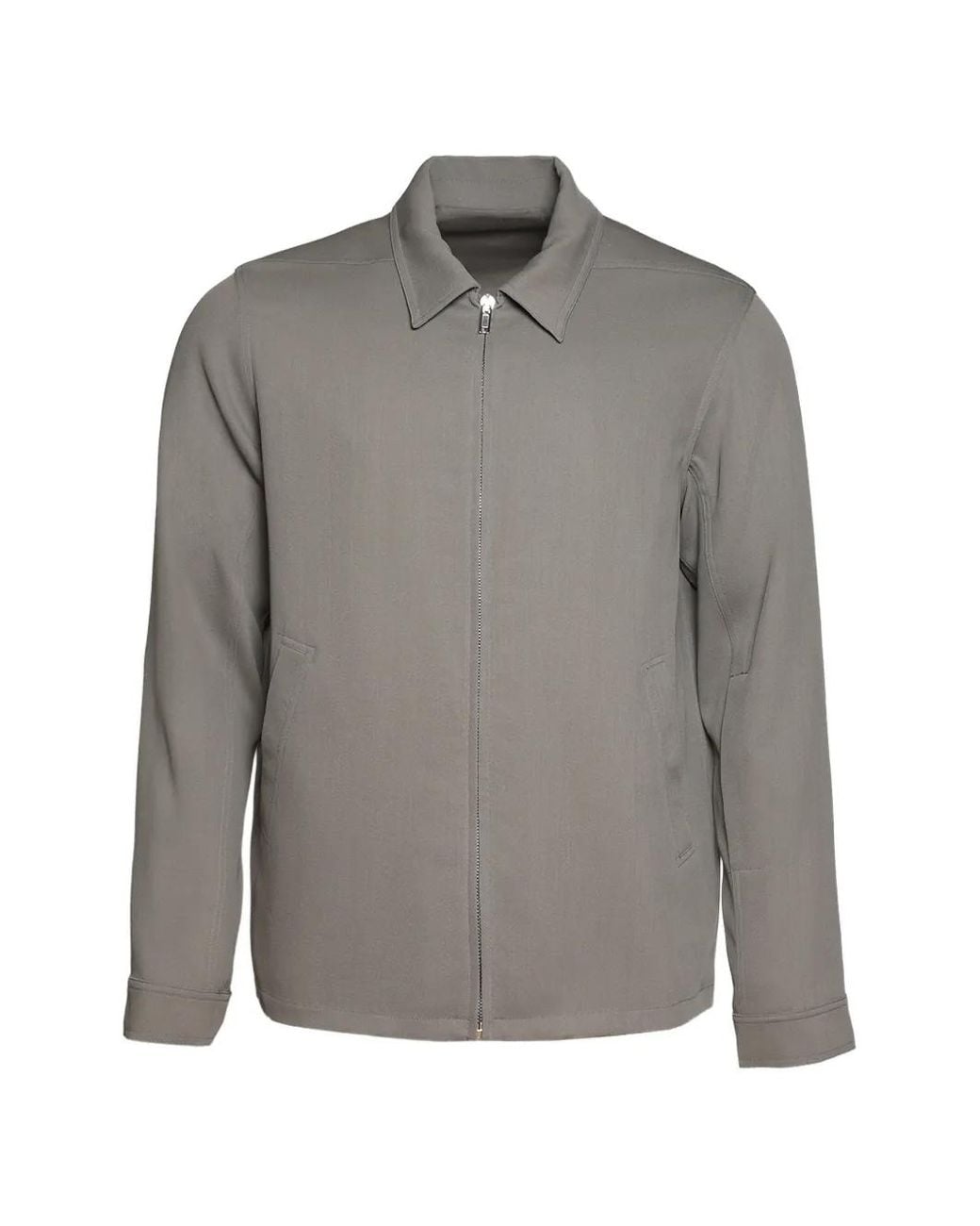 Rick Owens Gray Zipped Shirt Jacket for men