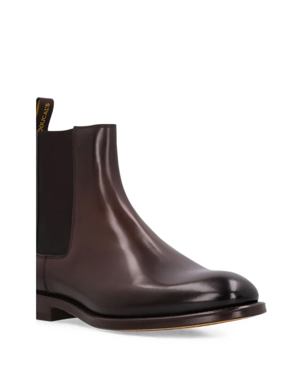 Doucal's Brown Elasticated-Side-Panel Chelsea Boots for men