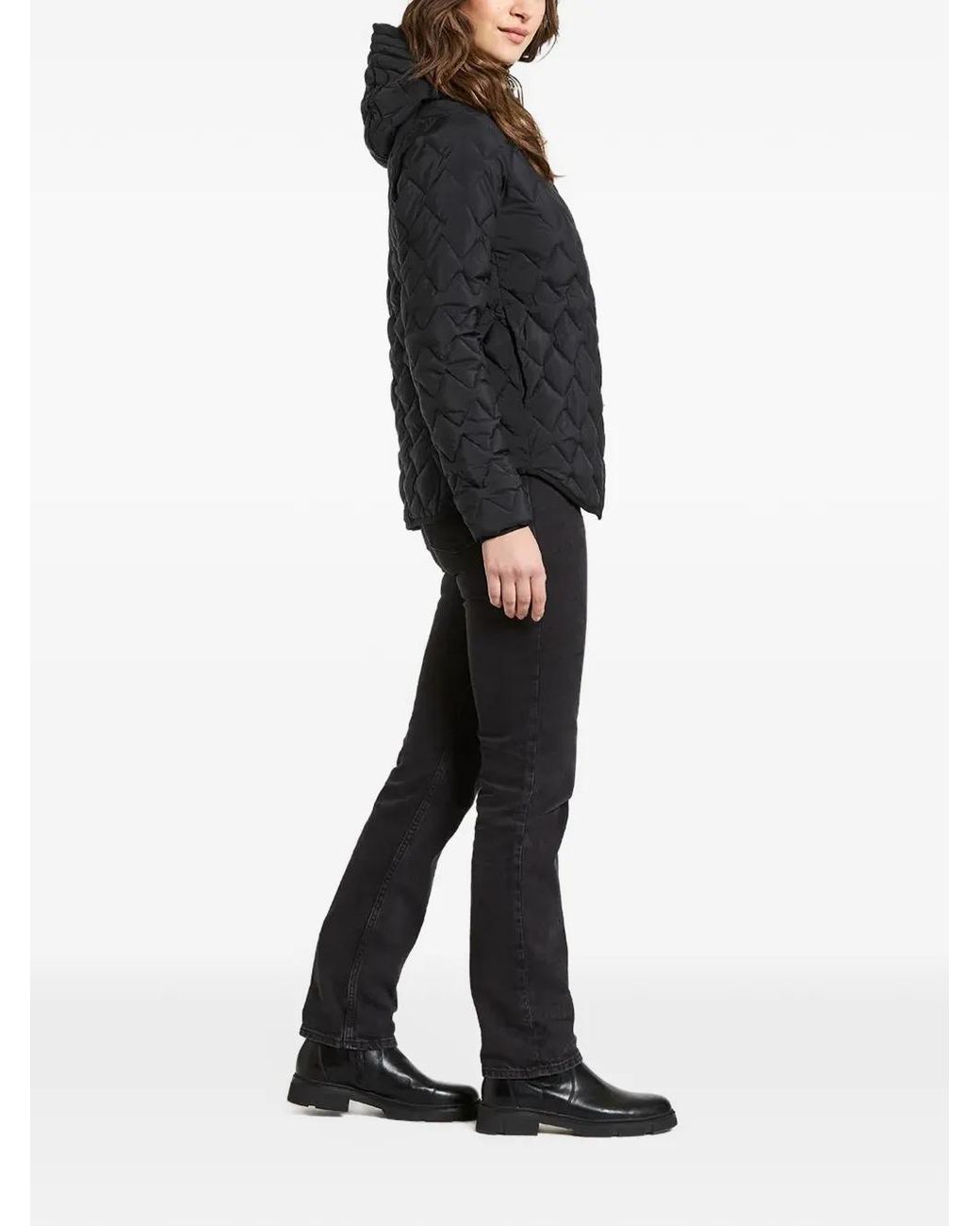 Didriksons Black Evelyn Quilted Hooded Jacket