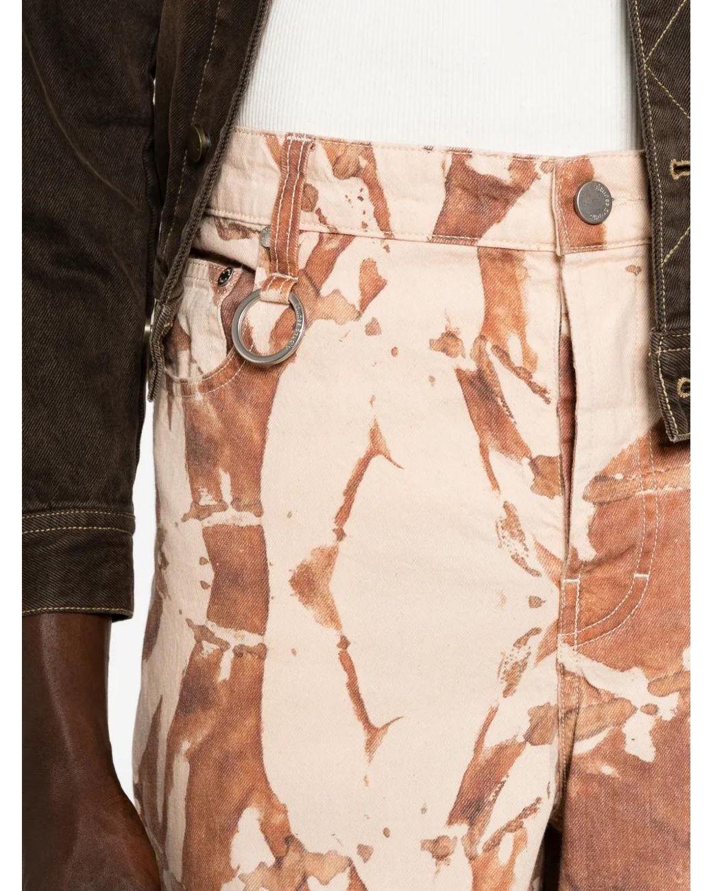 Etudes Studio White X Maia Ruth Lee Abstract-Print Loose-Fit Jeans