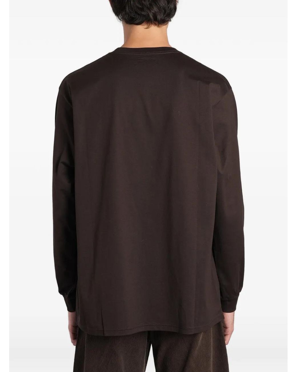 Ssstein Black Crew-Neck Long-Sleeved T-Shirt for men