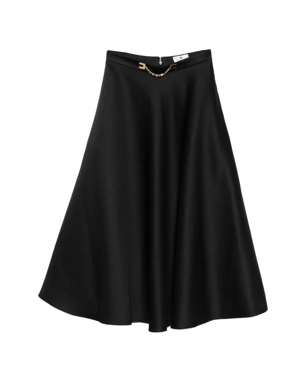 Elisabetta Franchi Black Midi Skirt