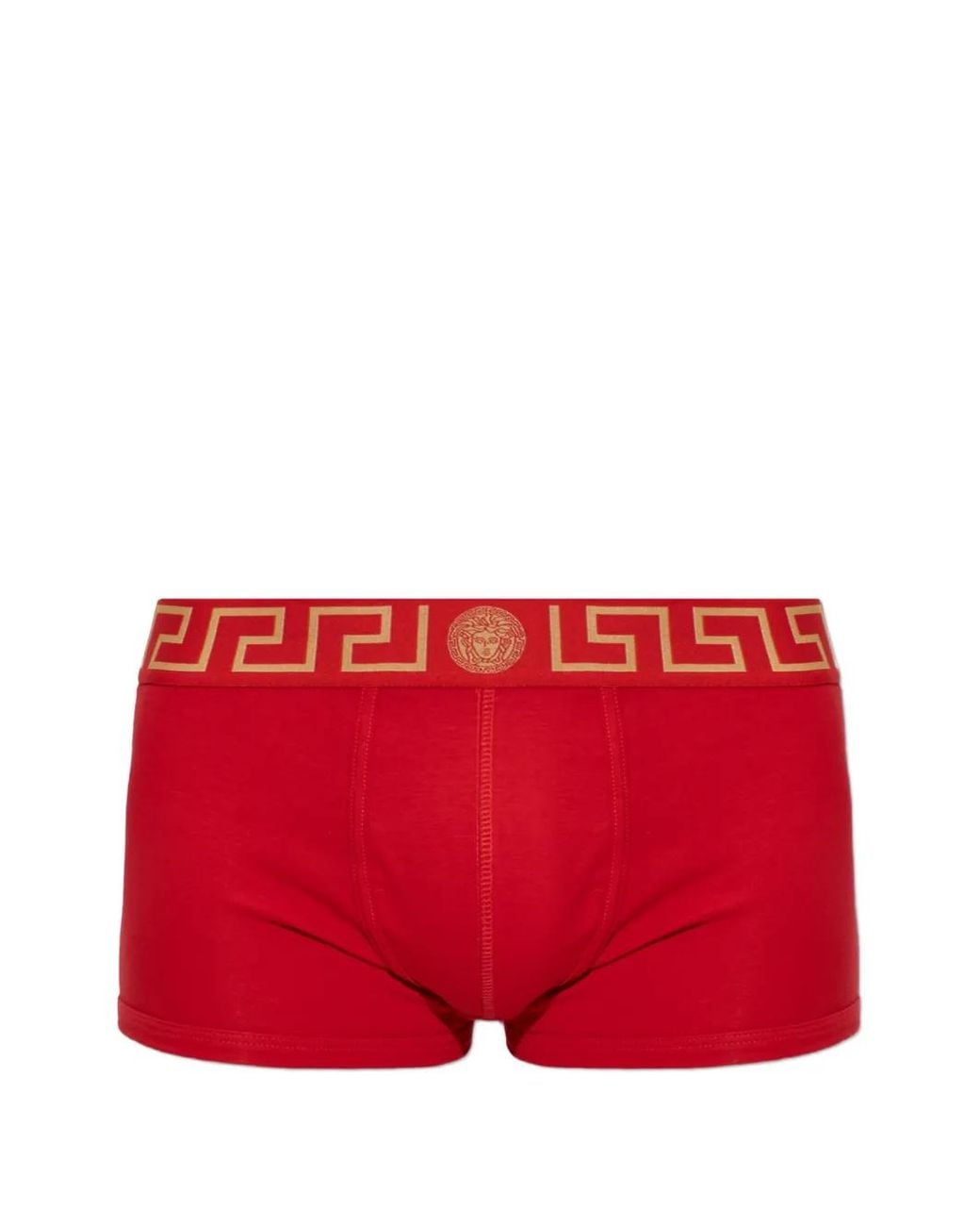 Versace Red Cotton-Jersey Trunks for men