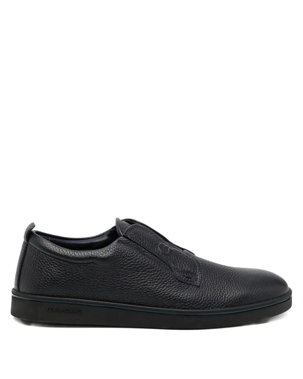Ferragamo Black Slip-On Sneakers for men
